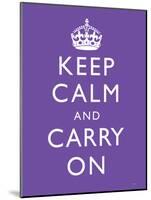 Keep Calm and Carry On (Motivational, Purple) Art Poster Print-null-Mounted Poster