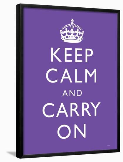 Keep Calm and Carry On (Motivational, Purple) Art Poster Print-null-Framed Poster