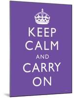 Keep Calm and Carry On (Motivational, Purple) Art Poster Print-null-Mounted Poster