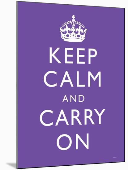 Keep Calm and Carry On (Motivational, Purple) Art Poster Print-null-Mounted Poster