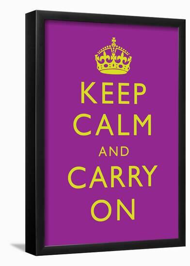 Keep Calm and Carry On Motivational Purple Art Print Poster-null-Framed Poster