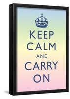 Keep Calm and Carry On Motivational Rainbow Art Print Poster-null-Framed Poster