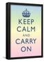 Keep Calm and Carry On Motivational Rainbow Art Print Poster-null-Framed Poster