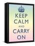 Keep Calm and Carry On Motivational Rainbow Art Print Poster-null-Framed Stretched Canvas