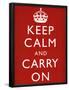 Keep Calm and Carry On (Motivational, Red) Art Poster Print-null-Framed Poster