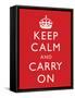 Keep Calm and Carry On (Motivational, Red) Art Poster Print-null-Framed Stretched Canvas