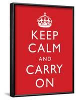 Keep Calm and Carry On (Motivational, Red) Art Poster Print-null-Framed Poster