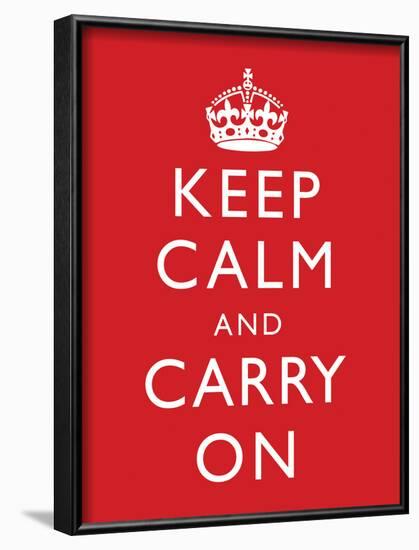 Keep Calm and Carry On (Motivational, Red) Art Poster Print-null-Framed Poster