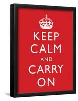 Keep Calm and Carry On (Motivational, Red) Art Poster Print-null-Framed Poster