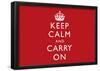 Keep Calm and Carry On (Motivational, Red, Horizontal) Art Poster Print-null-Framed Poster