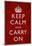 Keep Calm and Carry On (Motivational, Red, Textured) Art Poster Print-null-Mounted Poster