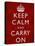 Keep Calm and Carry on (Motivational, Red, Textured) Art Poster Print-null-Stretched Canvas