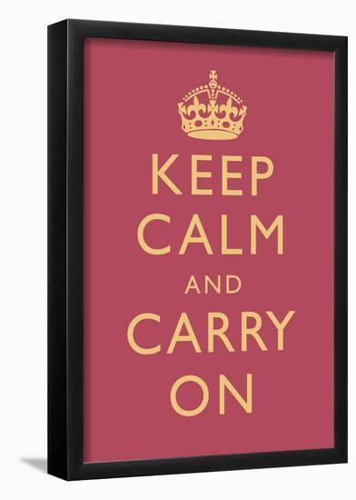 Keep Calm and Carry On Motivational Rose Pink Art Print Poster-null-Framed Poster