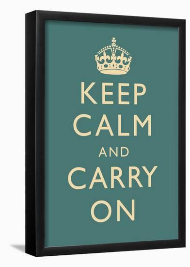 Keep Calm and Carry On Motivational Slate Art Print Poster-null-Framed Poster