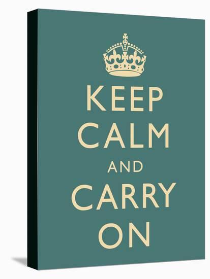 Keep Calm and Carry On Motivational Slate Art Print Poster-null-Stretched Canvas
