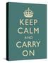 Keep Calm and Carry On Motivational Slate Art Print Poster-null-Stretched Canvas