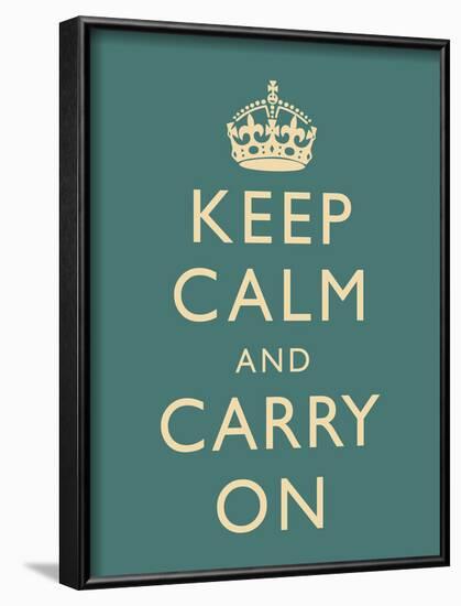 Keep Calm and Carry On Motivational Slate Art Print Poster-null-Framed Poster