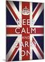 Keep Calm and Carry On (Motivational, Union Jack Flag) Art Poster Print-null-Mounted Poster