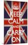 Keep Calm and Carry On (Motivational, Union Jack Flag)-null-Mounted Poster