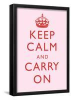 Keep Calm and Carry On Motivational Very Light Pink Art Print Poster-null-Framed Poster