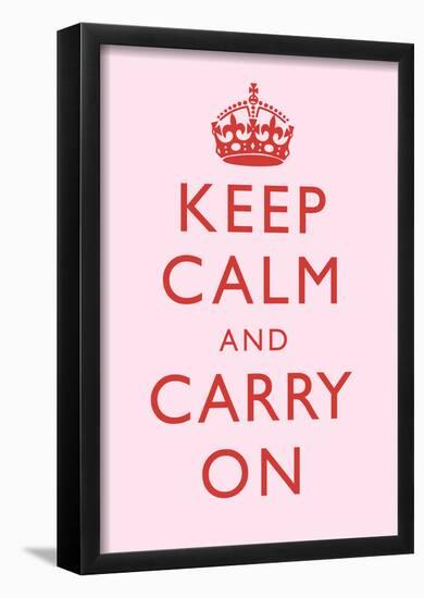 Keep Calm and Carry On Motivational Very Light Pink Art Print Poster-null-Framed Poster