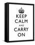 Keep Calm and Carry On (Motivational, White) Art Poster Print-null-Framed Stretched Canvas