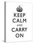 Keep Calm and Carry On (Motivational, White) Art Poster Print-null-Stretched Canvas