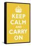 Keep Calm and Carry On Mustard Art Print Poster-null-Framed Stretched Canvas