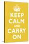 Keep Calm and Carry On Mustard Art Print Poster-null-Stretched Canvas