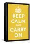 Keep Calm and Carry On Mustard-null-Framed Stretched Canvas