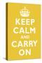 Keep Calm and Carry On Mustard-null-Stretched Canvas