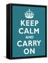 Keep Calm and Carry On Peacock Art Print Poster-null-Framed Stretched Canvas