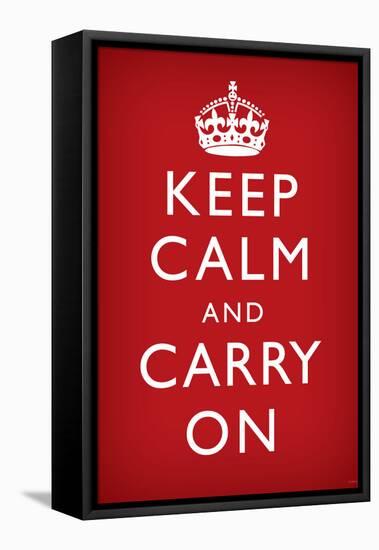 Keep Calm and Carry On, Red-null-Framed Stretched Canvas