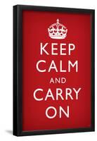 Keep Calm and Carry On, Red-null-Framed Poster