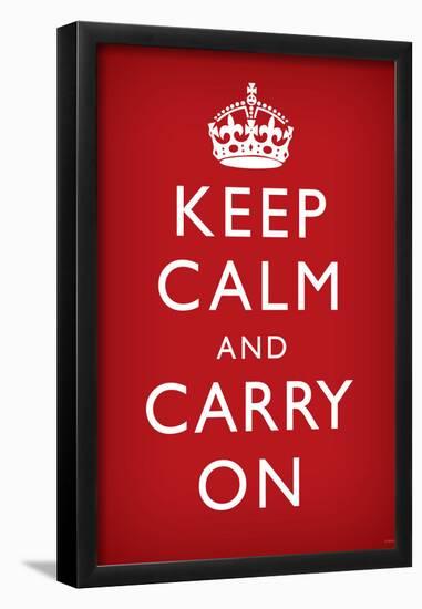 Keep Calm and Carry On, Red-null-Framed Poster
