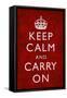 Keep Calm and Carry On, Textured Red-null-Framed Stretched Canvas