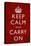 Keep Calm and Carry On, Textured Red-null-Stretched Canvas