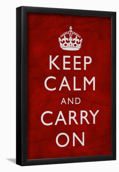 Keep Calm and Carry On, Textured Red-null-Framed Poster