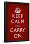 Keep Calm and Carry On, Textured Red-null-Framed Poster
