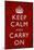 Keep Calm and Carry On, Textured Red-null-Mounted Poster