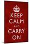 Keep Calm and Carry On, Textured Red-null-Mounted Poster