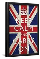 Keep Calm and Carry On, Union Jack Flag-null-Framed Poster