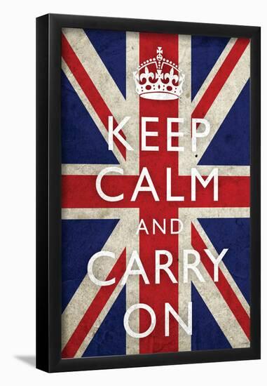 Keep Calm and Carry On, Union Jack Flag-null-Framed Poster