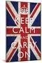 Keep Calm and Carry On, Union Jack Flag-null-Mounted Poster