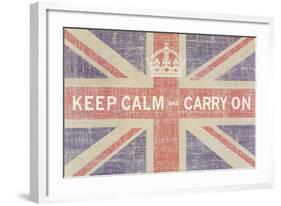 Keep Calm and Carry On (Union Jack)-Ben James-Framed Art Print