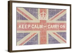 Keep Calm and Carry On (Union Jack)-Ben James-Framed Art Print