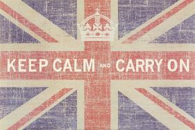 Keep Calm and Carry On (Union Jack)-Ben James-Lamina Framed Art Print