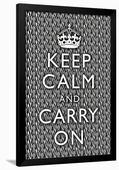 Keep Calm and Carry On Zebra Print Poster-null-Framed Poster