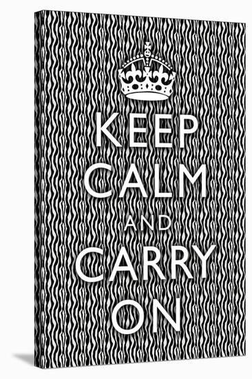 Keep Calm and Carry On Zebra Print Poster-null-Stretched Canvas