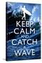 Keep Calm and Catch a Wave Surfing Poster-null-Stretched Canvas